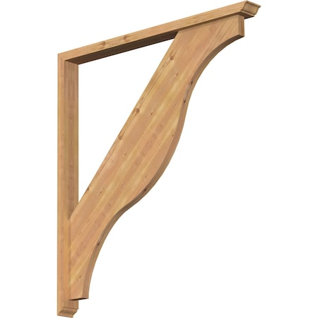 Ekena Millwork Funston Traditional Smooth Bracket w/ Offset Brace, Western Red Cedar, 3 1/2"W x 40"D x 44"H BKT0402X40X44FST01SWR